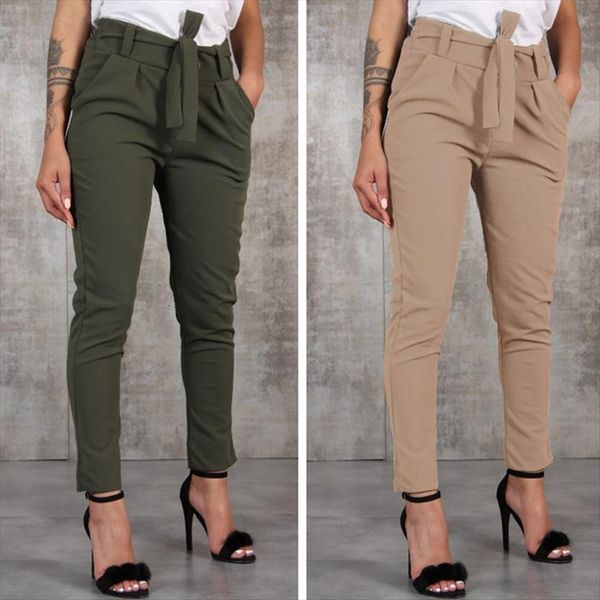 casual slim chiffon thin women capri with sash high waist black khaki green woman trousers, Black;white
casual slim chiffon thin women capri with sash high waist black khaki green woman trousers, Black;white
