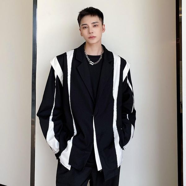 men's suits & blazers suit coat spring and autumn korean personality irregular color design fashion casual loose large size, White;black
men's suits & blazers suit coat spring and autumn korean personality irregular color design fashion casual loose large size, White;black