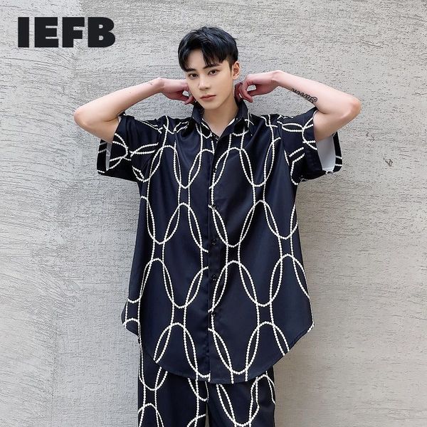 iefb summer black chain pattern short sleeve men's shirts simple korean trend loose oversized causal lapel 9y7008 210524, White;black
iefb summer black chain pattern short sleeve men's shirts simple korean trend loose oversized causal lapel 9y7008 210524, White;black