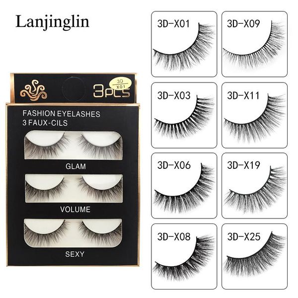 false eyelashes lanjinglin 3 pairs natural wispy fluffy thick long 3d mink lashes makeup cosmetic extenxion faux cils maquiagem
false eyelashes lanjinglin 3 pairs natural wispy fluffy thick long 3d mink lashes makeup cosmetic extenxion faux cils maquiagem