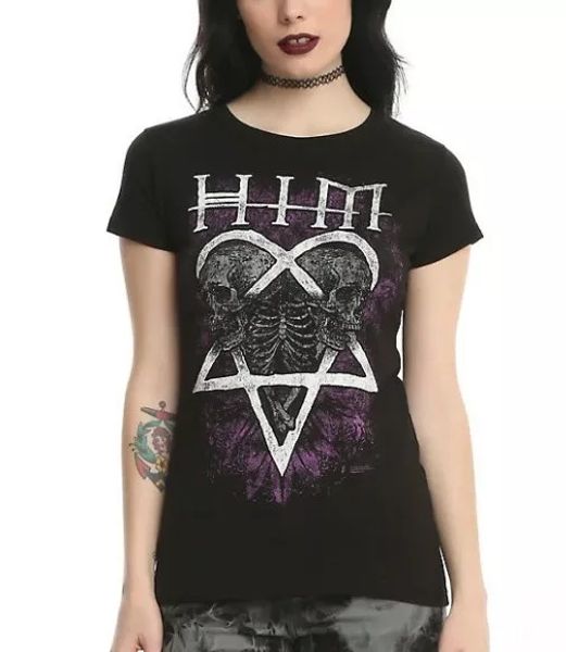 H.I.M. HIM SKELETON HEART Girls Juniors Gothic Rock Band T-Shirt NEW Authentic, White;black
H.I.M. HIM SKELETON HEART Girls Juniors Gothic Rock Band T-Shirt NEW Authentic, White;black
