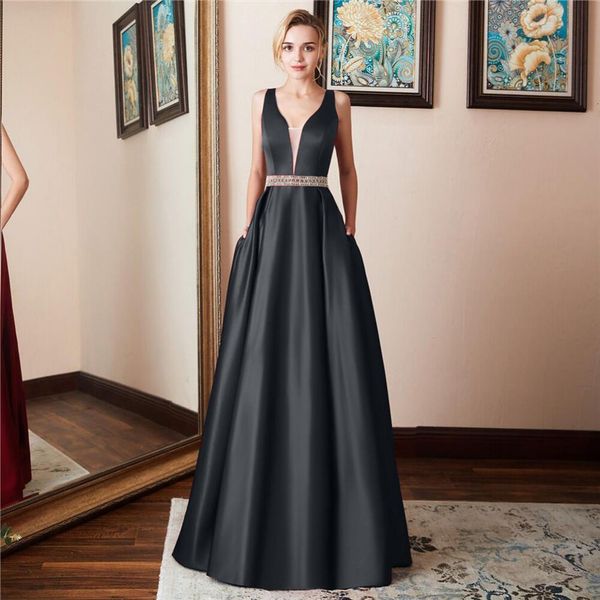 party slim solid womens dress sleeveless floor length tank empire v neck dresses, Black;gray
party slim solid womens dress sleeveless floor length tank empire v neck dresses, Black;gray