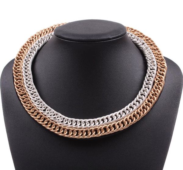 fashion gold silver color chain punk statement choker collar necklace party jewelry for women chokers, Golden;silver
fashion gold silver color chain punk statement choker collar necklace party jewelry for women chokers, Golden;silver
