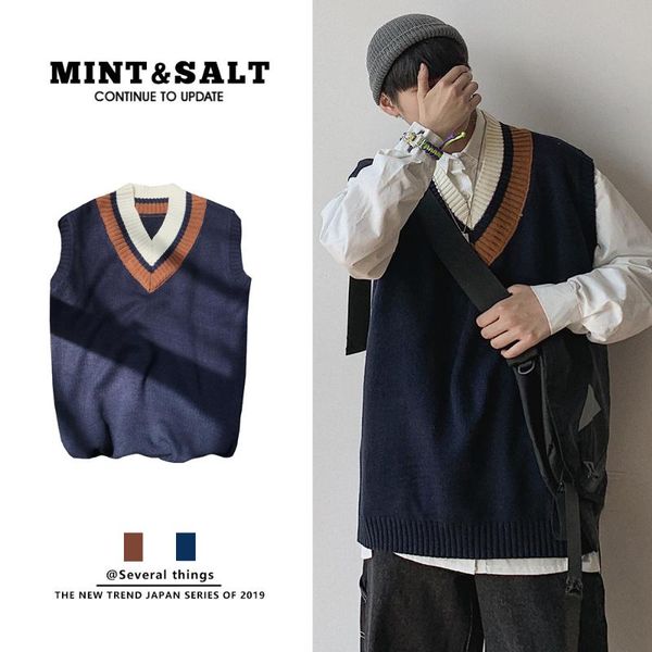 men's vests winter autumn sweaters vest mens v neck pullovers men loose fit jumpers knitwear korean casual clothes, Black;white
men's vests winter autumn sweaters vest mens v neck pullovers men loose fit jumpers knitwear korean casual clothes, Black;white