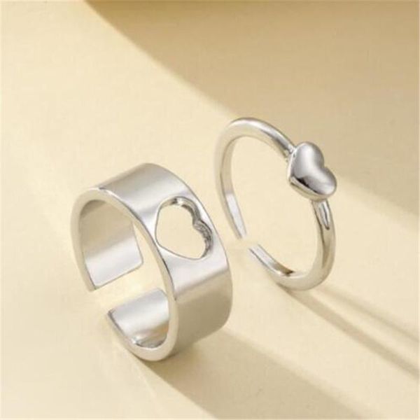 wedding rings creative couple heart 2 pieces set friendship engagement open ring fashion jewelry gifts, Slivery;golden
wedding rings creative couple heart 2 pieces set friendship engagement open ring fashion jewelry gifts, Slivery;golden