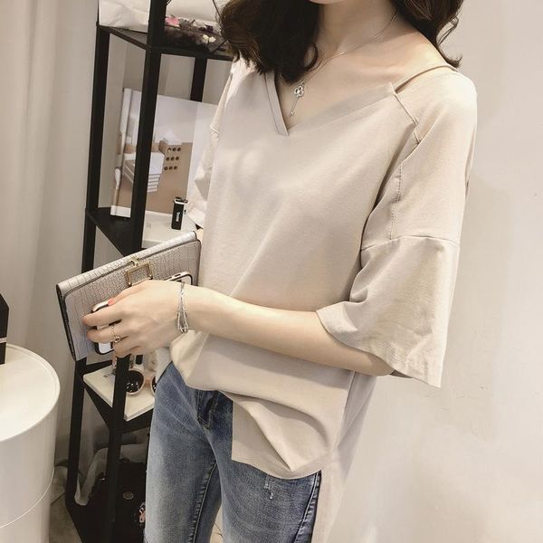 women's t-shirt 2021 summer women fashion trendy casual solid short sleeve v neck plus size loose bottoming cw384, White
women's t-shirt 2021 summer women fashion trendy casual solid short sleeve v neck plus size loose bottoming cw384, White