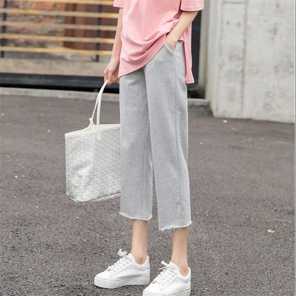 women's pants & capris 2021 summer cotton high waisted straight for women solid colour loose plus size casual female trousers, Black;white
women's pants & capris 2021 summer cotton high waisted straight for women solid colour loose plus size casual female trousers, Black;white