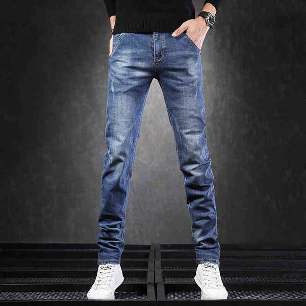 men's fashion jeans spring and autumn slim fit leggings korean long casual pants, Blue
men's fashion jeans spring and autumn slim fit leggings korean long casual pants, Blue