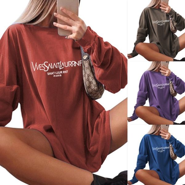autumn / winter 2020 new large women's loose and thin round neck long sleeve letter printed t-shirt, White
autumn / winter 2020 new large women's loose and thin round neck long sleeve letter printed t-shirt, White