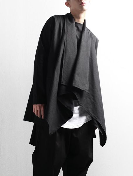 men's 20 summer may pleated collar cotton unbuttoned open shawl jacket jackets, Black;brown
men's 20 summer may pleated collar cotton unbuttoned open shawl jacket jackets, Black;brown