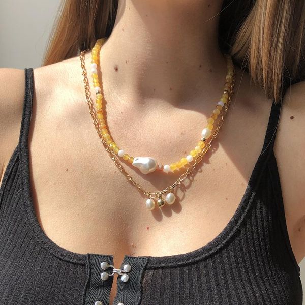 chokers vintage round bead imitation pearl clavicle chain necklace for women geometric simple ethnic 2021 female, Golden;silver
chokers vintage round bead imitation pearl clavicle chain necklace for women geometric simple ethnic 2021 female, Golden;silver