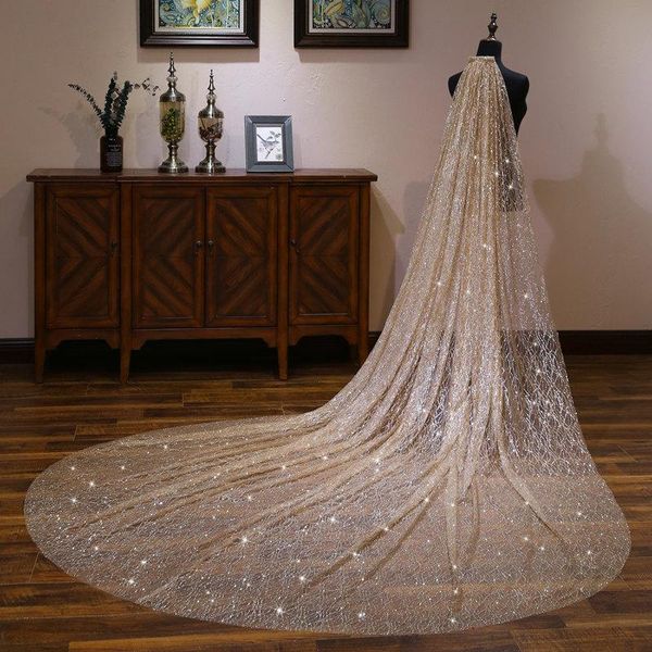 bridal veils luxurious and elegant golden fishing net 3 m long cathedral wedding veil lace edge with comb accessories, Black
bridal veils luxurious and elegant golden fishing net 3 m long cathedral wedding veil lace edge with comb accessories, Black