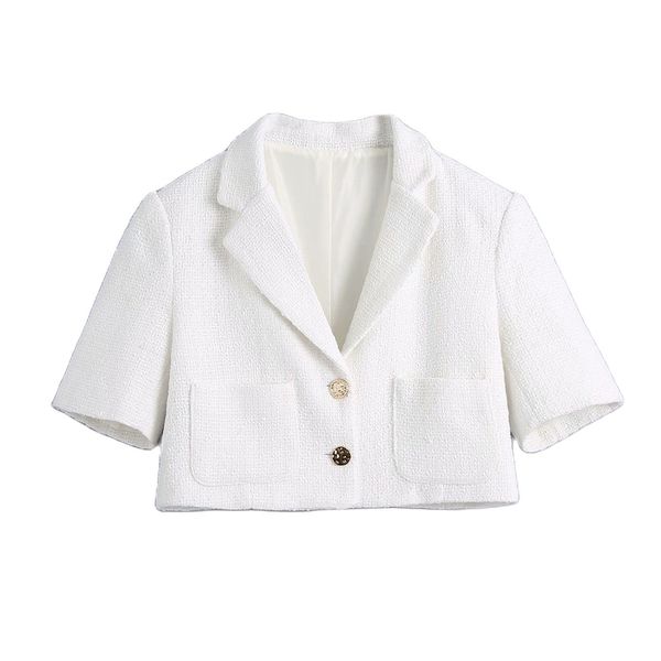lapel single-breasted texture short casual women's suit short chic western style female coat 210507, White;black
lapel single-breasted texture short casual women's suit short chic western style female coat 210507, White;black