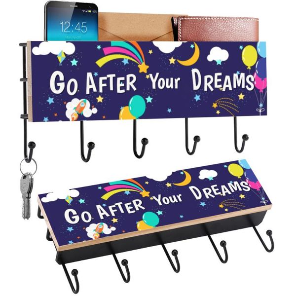 hooks & rails key holder wall-mounted storage rack shelf box go after your dreams cute decorhanging home decoration accessories
hooks & rails key holder wall-mounted storage rack shelf box go after your dreams cute decorhanging home decoration accessories