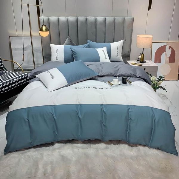 bedding sets michiko simple luxury set pure cotton three piece embroidery four