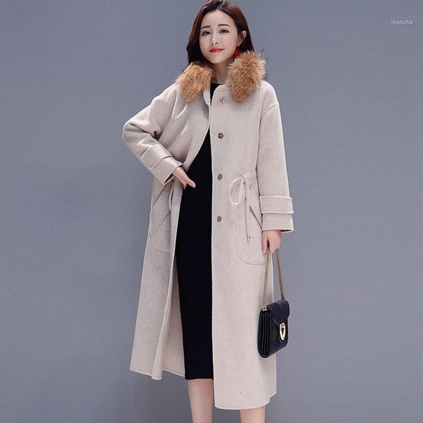 women's wool & blends long coat fur collar en mid-length solid women winter single breasted pocket fashion elegant long1 k1k9, Black
women's wool & blends long coat fur collar en mid-length solid women winter single breasted pocket fashion elegant long1 k1k9, Black