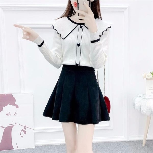 ruffled sweater women contrast color stitching autumn winter girl round neck long sleeve sweet slim pullover white sweaters 210427, White;black
ruffled sweater women contrast color stitching autumn winter girl round neck long sleeve sweet slim pullover white sweaters 210427, White;black