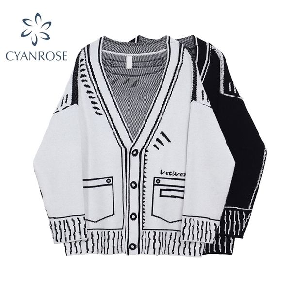 cardigan sweater women's autumn and winter single breasted long sleeve v neck knitted jacket coat fashion oversized 210914, White;black
cardigan sweater women's autumn and winter single breasted long sleeve v neck knitted jacket coat fashion oversized 210914, White;black