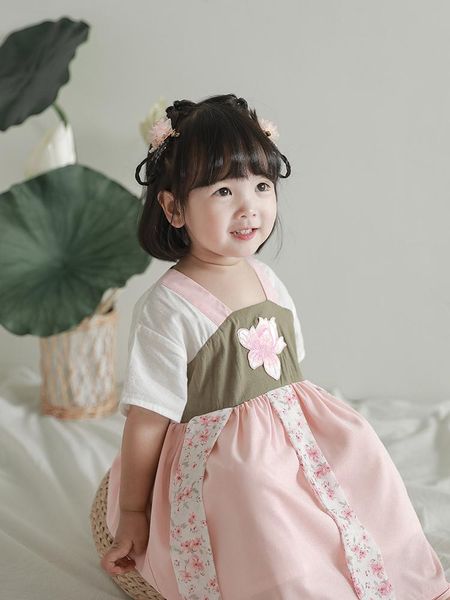 girl summer chinese wind clothing thin short sleeved air 2021 baby children dress tide girl's dresses, Red;yellow
girl summer chinese wind clothing thin short sleeved air 2021 baby children dress tide girl's dresses, Red;yellow