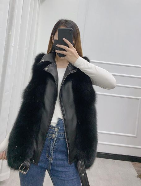 women's fur & faux real genuine natural whole skin vest with sheep collar fashion warm winter gilet jacket, Black
women's fur & faux real genuine natural whole skin vest with sheep collar fashion warm winter gilet jacket, Black