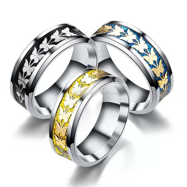 stainless steel butterfly ring band gold sequin engagement wedding rings fashion jewelry for women men, Silver
stainless steel butterfly ring band gold sequin engagement wedding rings fashion jewelry for women men, Silver