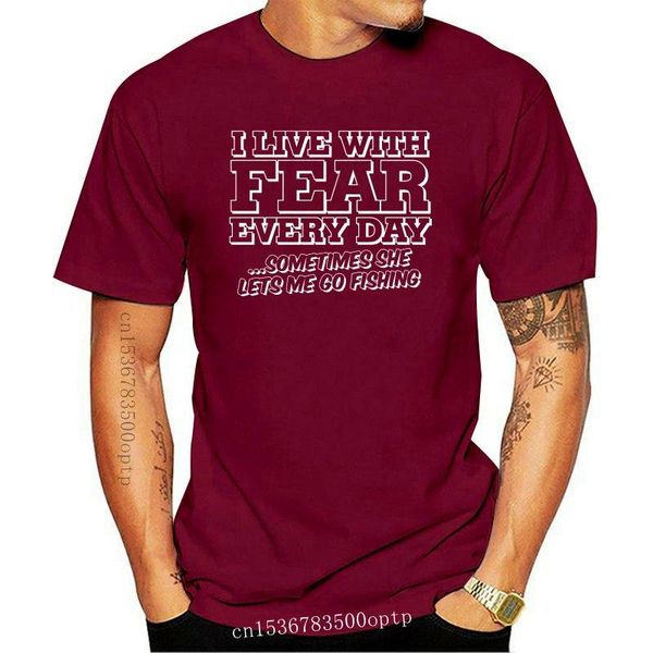 men's t-shirts i live with fear every day, mens funny fishinger t shirt - birthday gift for dad loose black men homme tees, White;black
men's t-shirts i live with fear every day, mens funny fishinger t shirt - birthday gift for dad loose black men homme tees, White;black