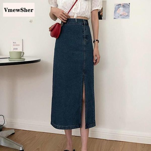 skirts vmewsher spring irregular split hem women denim mid-calf long dark blue autumn chic lady elegant solid jean skirt, Black 
skirts vmewsher spring irregular split hem women denim mid-calf long dark blue autumn chic lady elegant solid jean skirt, Black