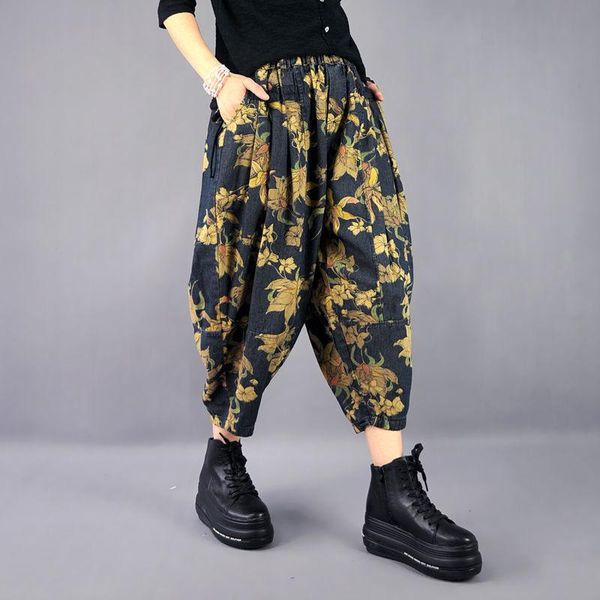 women's jeans 2021 autumn arts style women elastic waist vintage print cotton denim loose casual ankle-length ladies v513, Blue
women's jeans 2021 autumn arts style women elastic waist vintage print cotton denim loose casual ankle-length ladies v513, Blue