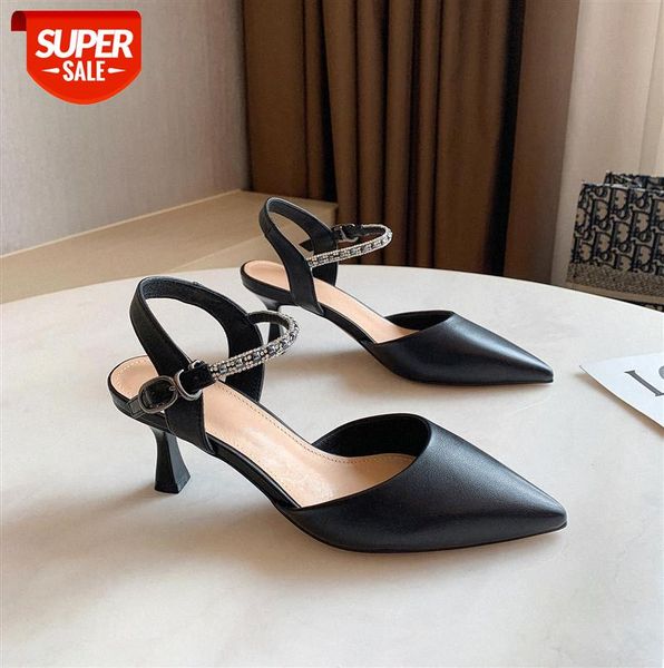 half toe cap high-heeled sandals women's layer cowhide pointed fashion shoes #mi3p, Black
half toe cap high-heeled sandals women's layer cowhide pointed fashion shoes #mi3p, Black