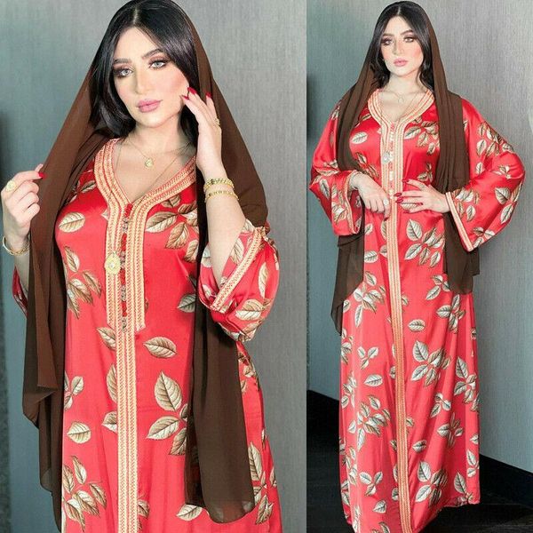 ethnic clothing muslim dubai floral printed long sleeve v-neck kaftan women maxi dress islamic ramadan robe jilbab, Red
ethnic clothing muslim dubai floral printed long sleeve v-neck kaftan women maxi dress islamic ramadan robe jilbab, Red