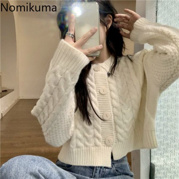 nomikuma women sweater coat autumn winter korean short knitted cardigan causal o-neck long sleeve knitwear jacket 6d350 210427, White
nomikuma women sweater coat autumn winter korean short knitted cardigan causal o-neck long sleeve knitwear jacket 6d350 210427, White