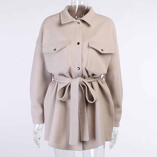 women's wool & blends discvry autumn winter vintage woolen coat chic sashes long sleeve elegant shirt jacket female casual overcoat, Black
women's wool & blends discvry autumn winter vintage woolen coat chic sashes long sleeve elegant shirt jacket female casual overcoat, Black