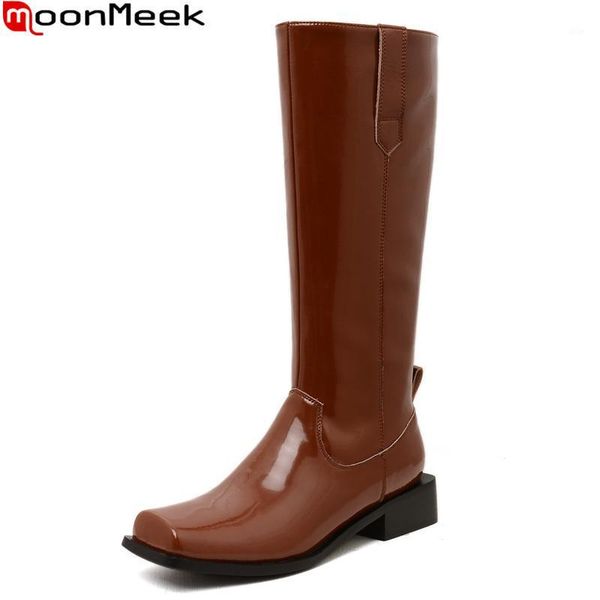 boots moonmeek 2021 arrival women low heel square toe solid color ladies shoes winter knee high1, Black
boots moonmeek 2021 arrival women low heel square toe solid color ladies shoes winter knee high1, Black