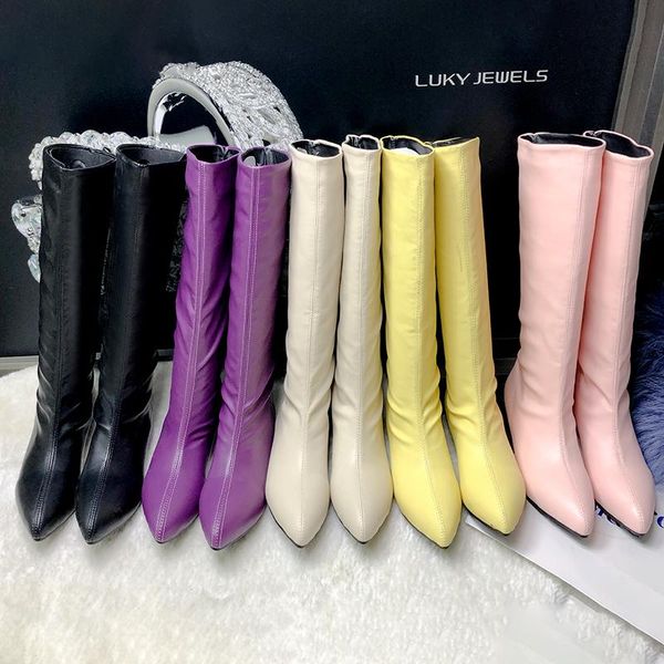 boots autumn winter women's knee high sweet candy color ladies slip on low heel pointed toe comfortable women shoes, Black
boots autumn winter women's knee high sweet candy color ladies slip on low heel pointed toe comfortable women shoes, Black