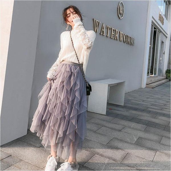 skirts chic irregular mesh skirt women spring autumn 2021 multi-layer tutu cake fluffy ruffled long tulle female, Black
skirts chic irregular mesh skirt women spring autumn 2021 multi-layer tutu cake fluffy ruffled long tulle female, Black