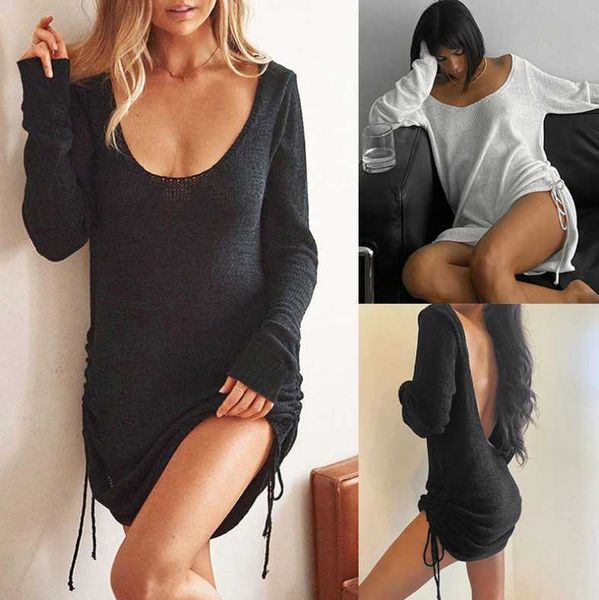 casual dresses sweater dress women autumn outfit simple solid-color u-neck long-sleeves backless knitting drawstring hemline for girls, Black;gray
casual dresses sweater dress women autumn outfit simple solid-color u-neck long-sleeves backless knitting drawstring hemline for girls, Black;gray