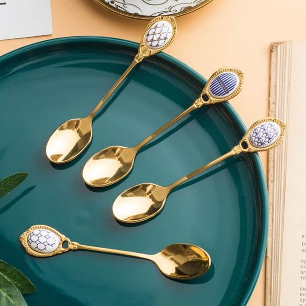 spoons light luxury dessert stainless steel ice cream ceramic handle spoon coffee mixing tableware
spoons light luxury dessert stainless steel ice cream ceramic handle spoon coffee mixing tableware