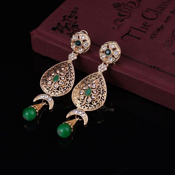 dangle & chandelier morocco trendy water drop gold earrings for women arabic wedding jewelry earring with red and green stone, Silver
dangle & chandelier morocco trendy water drop gold earrings for women arabic wedding jewelry earring with red and green stone, Silver