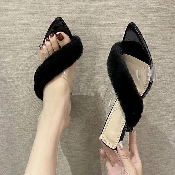 dress shoes 2021 women pumps cross slim high heel sandals fashion fur open toe slippers pointed luxury prom woman, Black
dress shoes 2021 women pumps cross slim high heel sandals fashion fur open toe slippers pointed luxury prom woman, Black