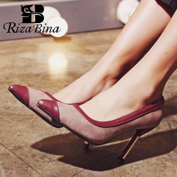 dress shoes rizabina sping women pumps pointed toe slip on thin heel patchwork shallow ladies footwear single size 32-43, Black
dress shoes rizabina sping women pumps pointed toe slip on thin heel patchwork shallow ladies footwear single size 32-43, Black