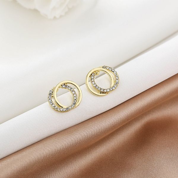 925 silver needle wrapped round diamond earrings geometric personality simple earring net red trend temperament versatile earrings, Golden
925 silver needle wrapped round diamond earrings geometric personality simple earring net red trend temperament versatile earrings, Golden