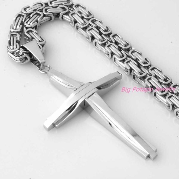 fashion jewelry design smooth cross pendant necklace mens chain stainless steel byzantine link black gold silver color
fashion jewelry design smooth cross pendant necklace mens chain stainless steel byzantine link black gold silver color