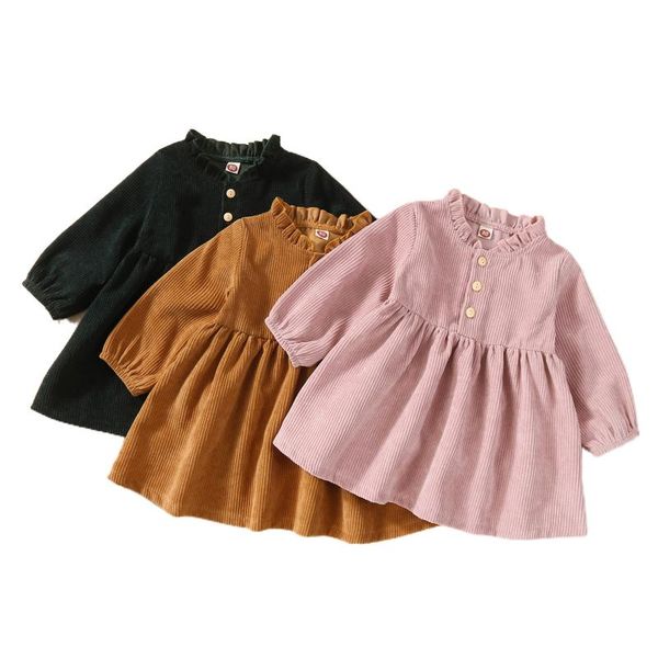 girl's dresses kids clothes girls solid color round neck long sleeve ruffled for spring summer fall corduroy 1-4 years vestidos, Red;yellow
girl's dresses kids clothes girls solid color round neck long sleeve ruffled for spring summer fall corduroy 1-4 years vestidos, Red;yellow