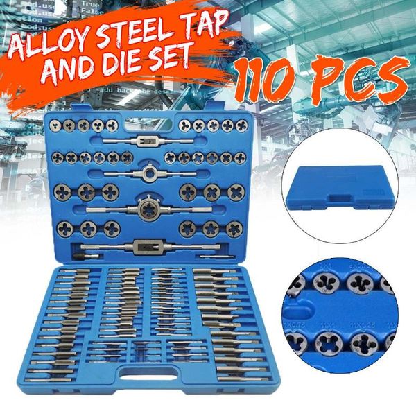 hand tools 110pcs tap and die set tungsten steel titanium combination for cutting external & internal threads
hand tools 110pcs tap and die set tungsten steel titanium combination for cutting external & internal threads