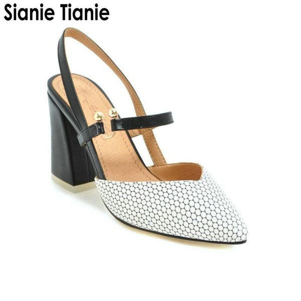 sianie tianie 2021 summer honeycomb print pattern white pointed toe block high heels woman shoes fashion slingback women sandals, Black
sianie tianie 2021 summer honeycomb print pattern white pointed toe block high heels woman shoes fashion slingback women sandals, Black