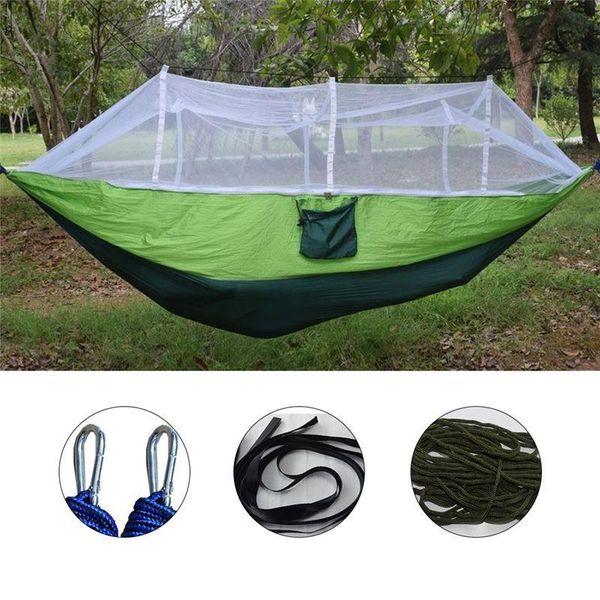 1-2 person portable outdoor hammock camping hanging sleeping bed with mosquito net garden swing relaxing parachute tents and shelters
1-2 person portable outdoor hammock camping hanging sleeping bed with mosquito net garden swing relaxing parachute tents and shelters
