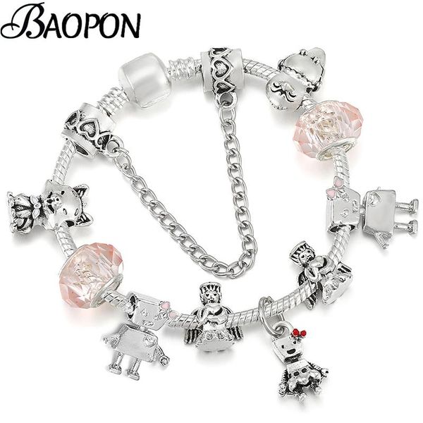 charm bracelets silver plated robot little bella pendant bracelet with pink fairy beads for women fashion handmade jewelry gift, Golden;silver
charm bracelets silver plated robot little bella pendant bracelet with pink fairy beads for women fashion handmade jewelry gift, Golden;silver