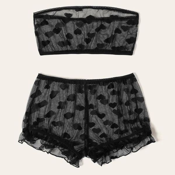 women tube shorts thong heart pattern frill trim sheer lingerie set pajamas lingerielace party favor
women tube shorts thong heart pattern frill trim sheer lingerie set pajamas lingerielace party favor