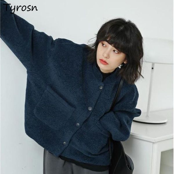 women's jackets basic women winter coats woolen lambswool single breasted cropped outwear warm fashion all match leisure loose navy blu, Black;brown
women's jackets basic women winter coats woolen lambswool single breasted cropped outwear warm fashion all match leisure loose navy blu, Black;brown