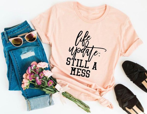 women's t-shirt kaixiaz life update still a mess funny shirt letter aesthetic female clothing cotton casual short sleeve top, White
women's t-shirt kaixiaz life update still a mess funny shirt letter aesthetic female clothing cotton casual short sleeve top, White